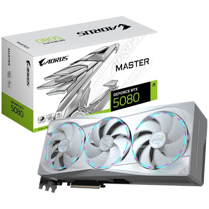 Gigabyte AORUS GeForce RTX 5080 MASTER ICE 16GB GDDR7 Blanco